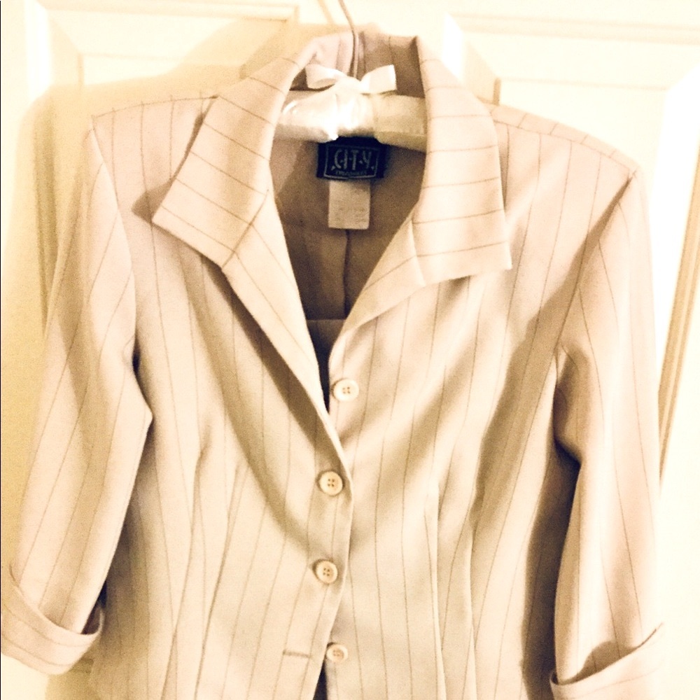 Basic essential stripes Blazer and dress 2 pieces